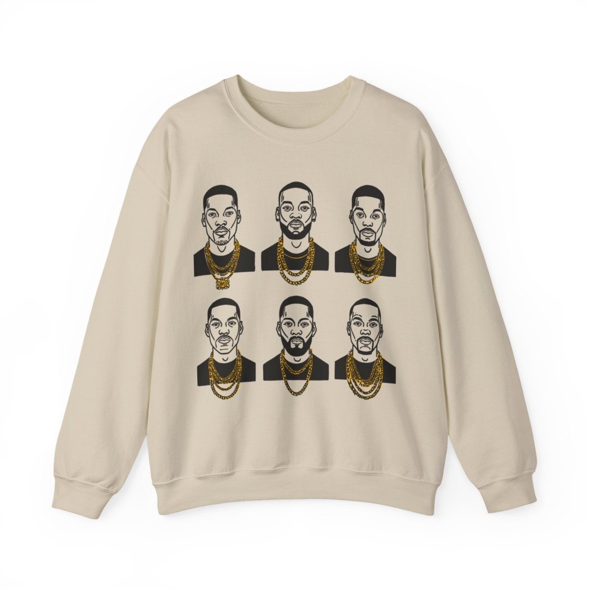 Gold Chains Sweatshirt - Afrocentric Art by The Trini Gee