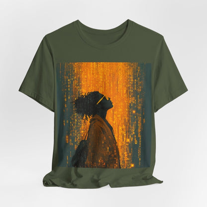 Golden Coding Glitch Shirt - Afrocentric Art by The Trini Gee