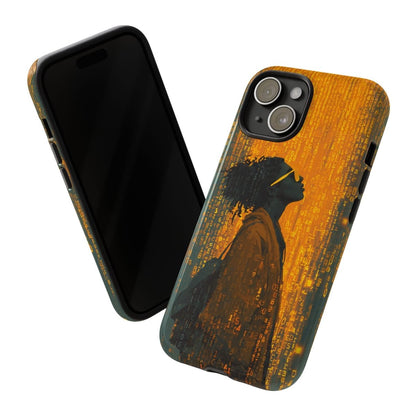Golden Glitch Phone Case - Afrocentric Art by The Trini Gee