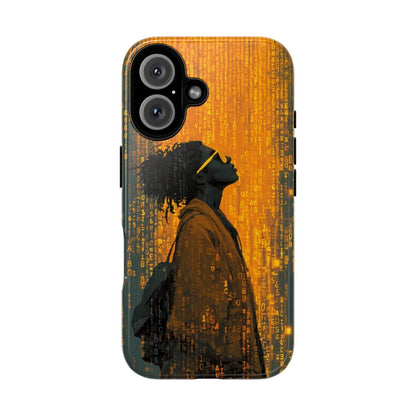 Golden Glitch Phone Case - Afrocentric Art by The Trini Gee