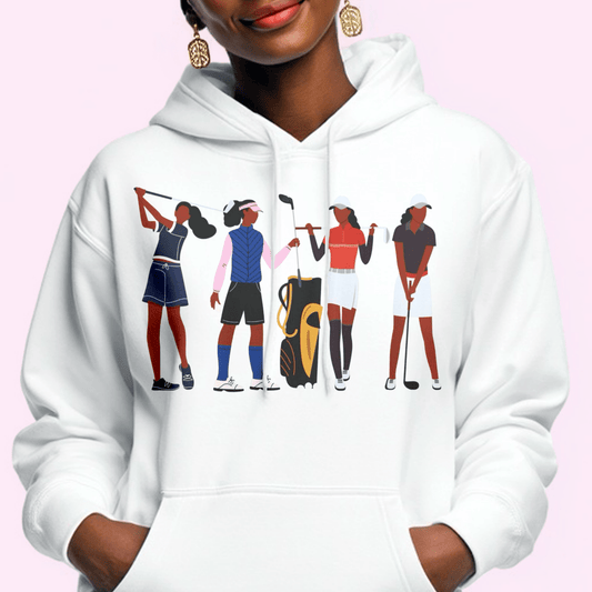 Golf Crew Hoodie - Afrocentric Art by The Trini Gee