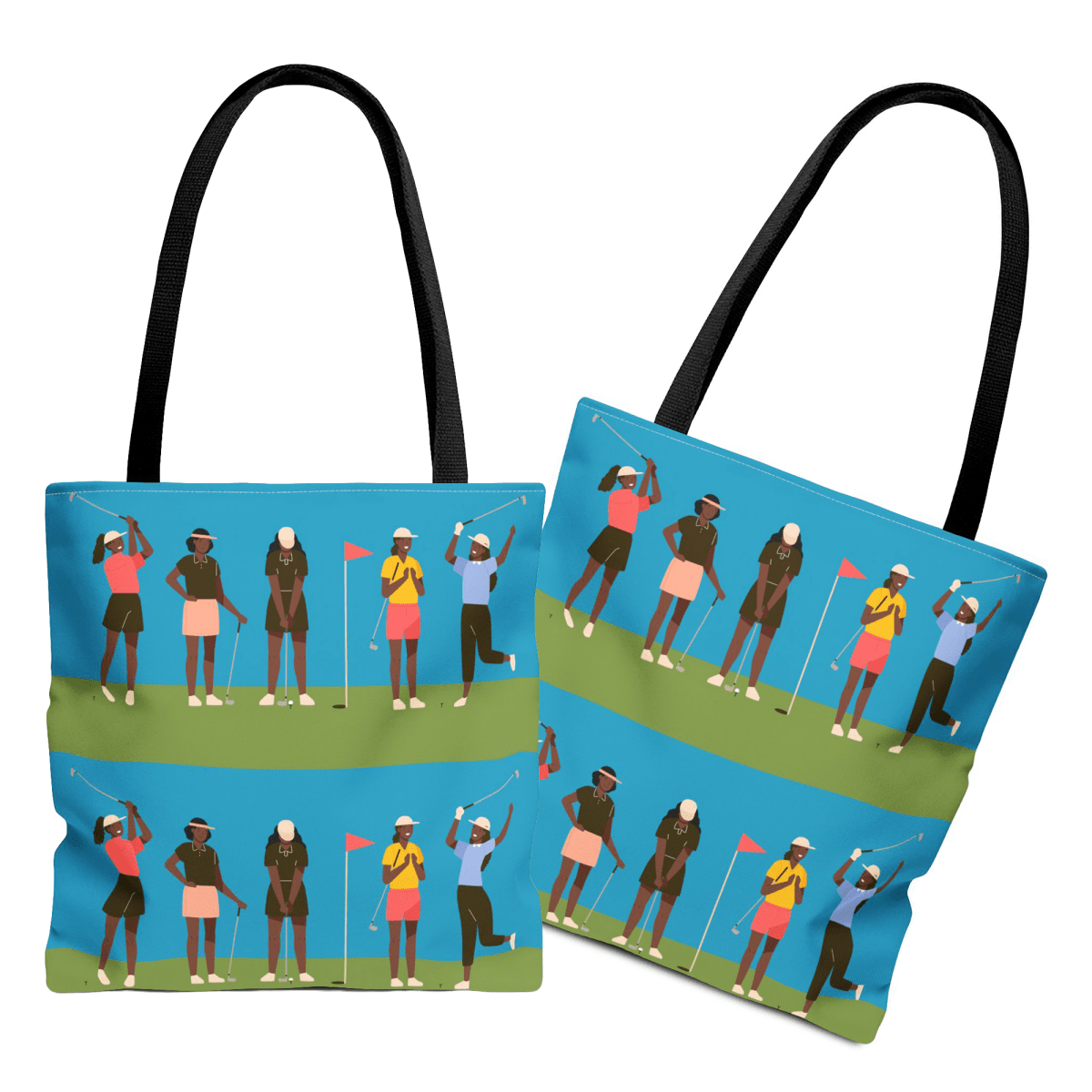 Golf Girls Tote Bag - Afrocentric Art by The Trini Gee