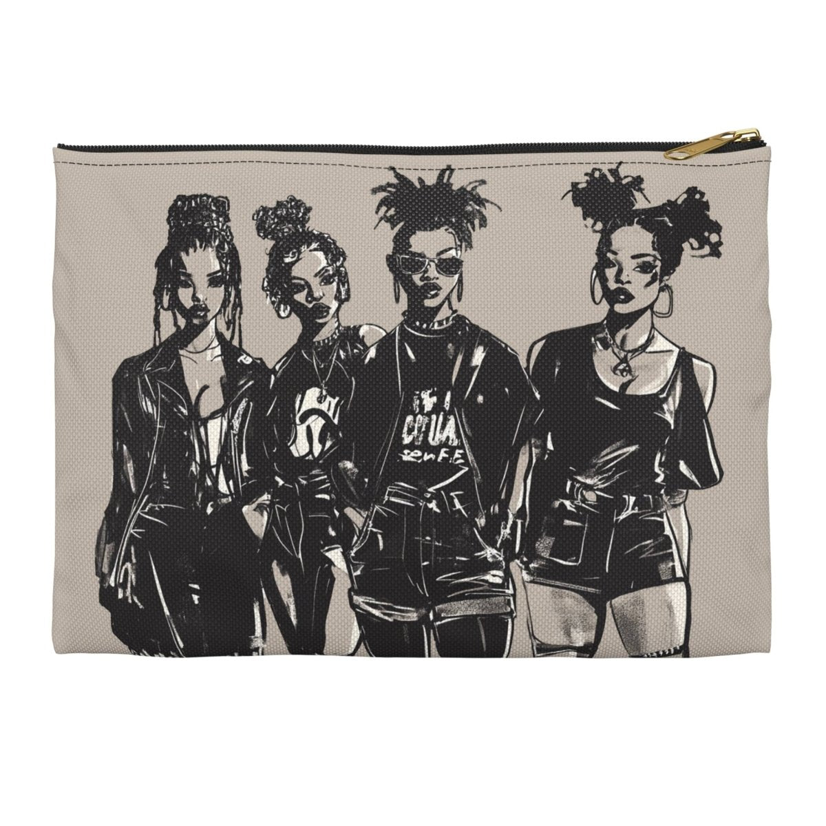 Goth Girls Accessory Pouch - Afrocentric Art by The Trini Gee