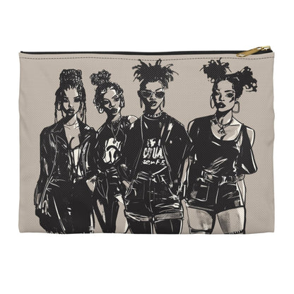 Goth Girls Accessory Pouch - Afrocentric Art by The Trini Gee