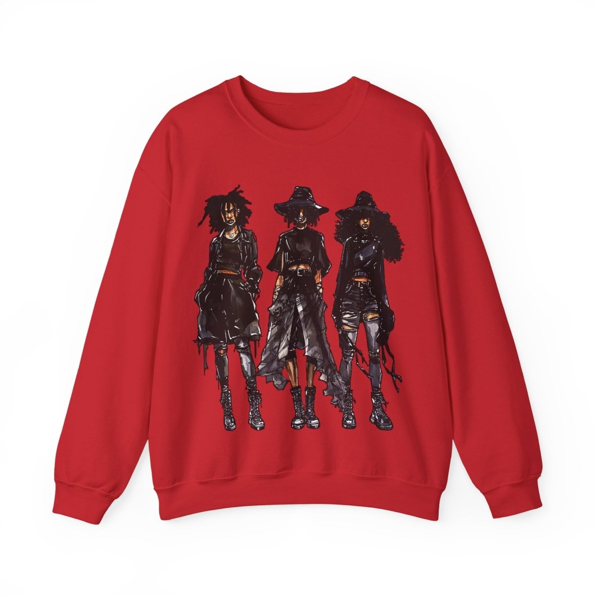 Goth Girls Sweatshirt - Afrocentric Art by The Trini Gee