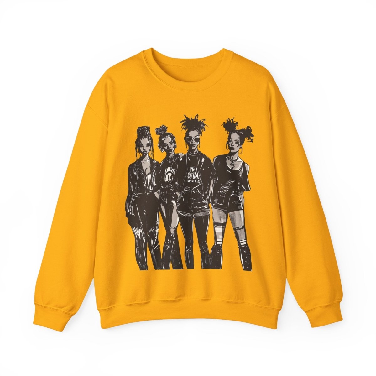 Goth Girls Sweatshirt - Afrocentric Art by The Trini Gee