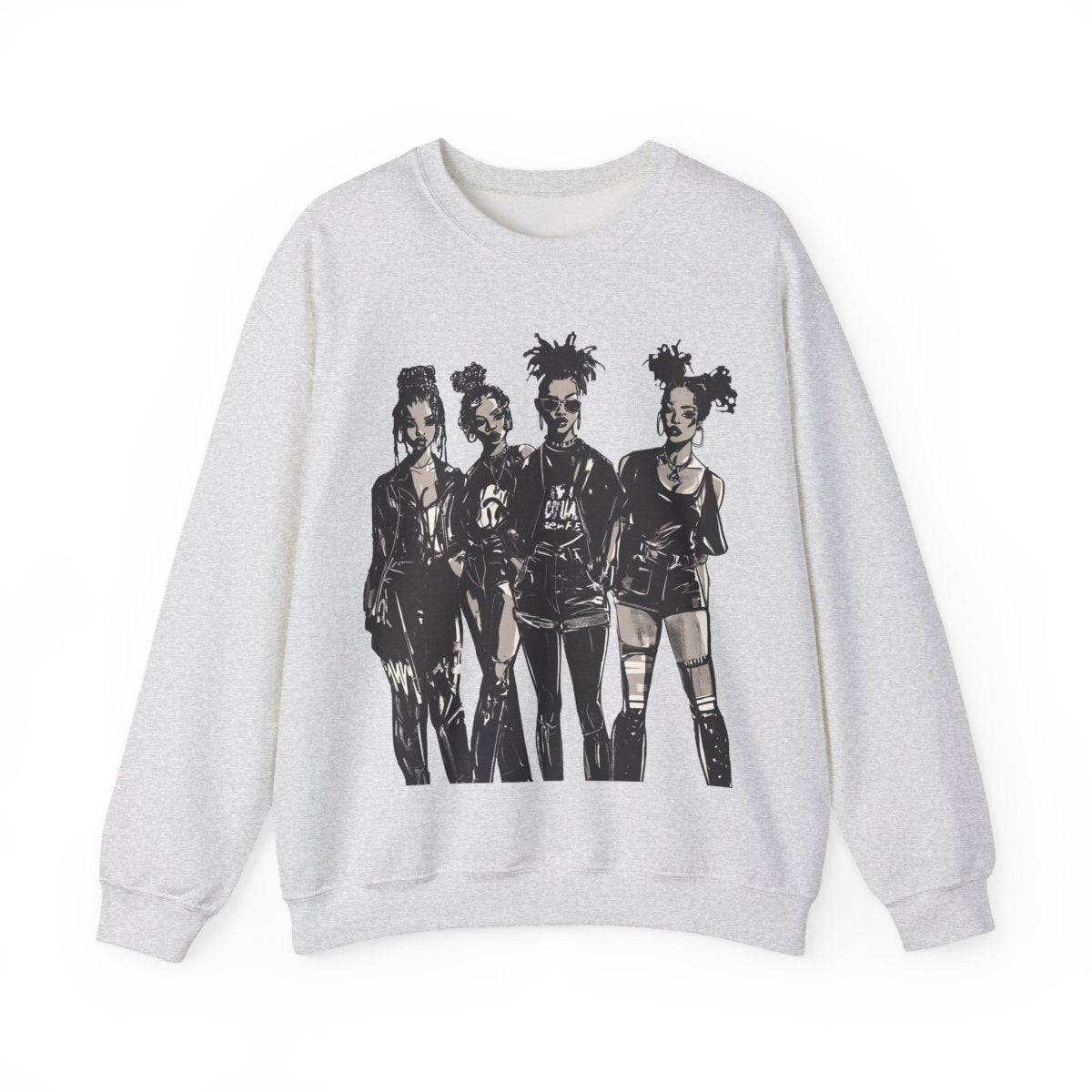 Goth Girls Sweatshirt - Afrocentric Art by The Trini Gee