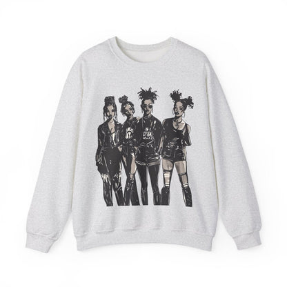 Goth Girls Sweatshirt - Afrocentric Art by The Trini Gee
