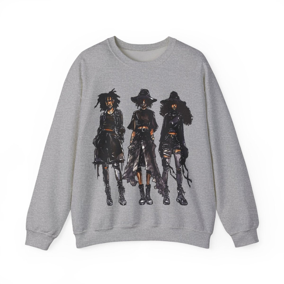 Goth Girls Sweatshirt - Afrocentric Art by The Trini Gee