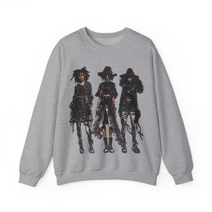 Goth Girls Sweatshirt - Afrocentric Art by The Trini Gee