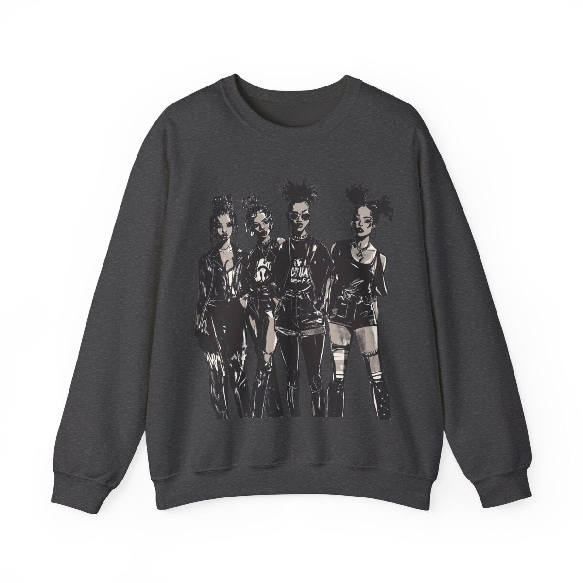 Goth Girls Sweatshirt - Afrocentric Art by The Trini Gee