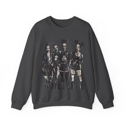 Goth Girls Sweatshirt - Afrocentric Art by The Trini Gee