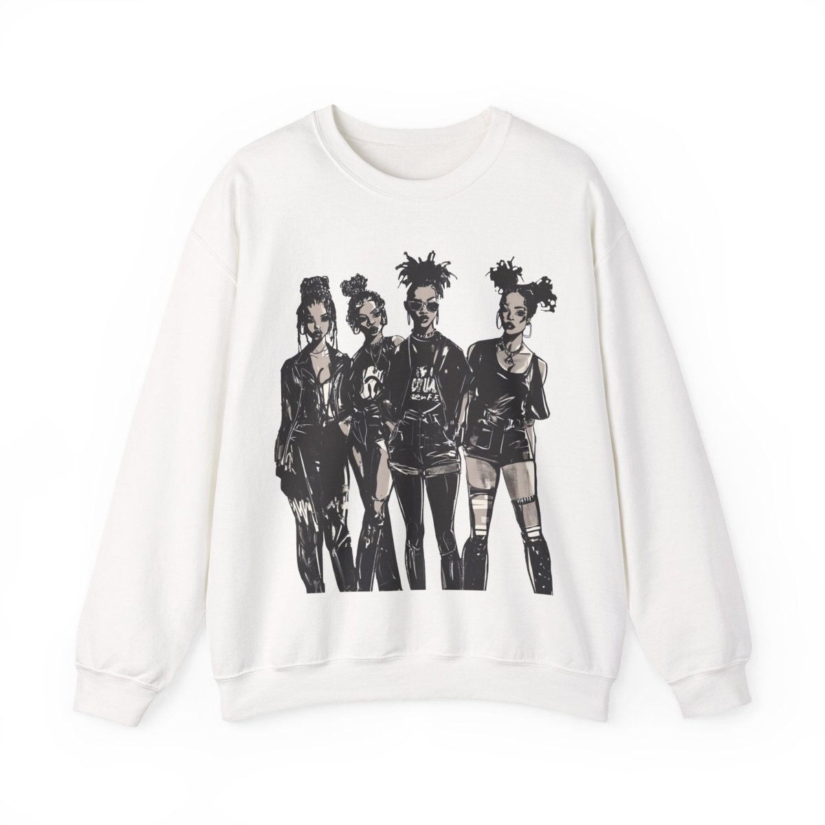 Goth Girls Sweatshirt - Afrocentric Art by The Trini Gee