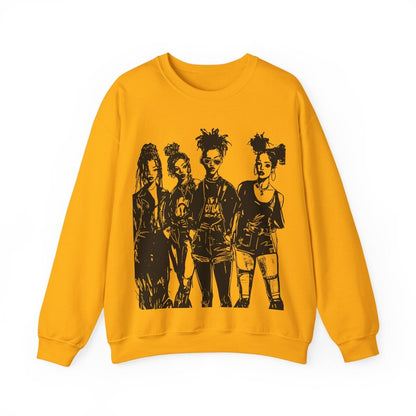Goth Girls Sweatshirt - Afrocentric Art by The Trini Gee