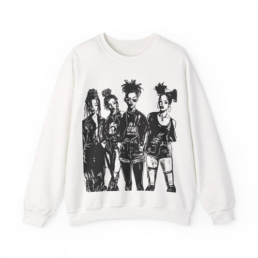Goth Girls Sweatshirt - Afrocentric Art by The Trini Gee