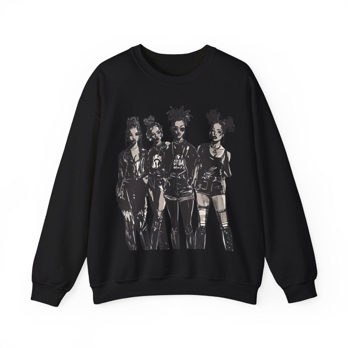Goth Girls Sweatshirt - Afrocentric Art by The Trini Gee