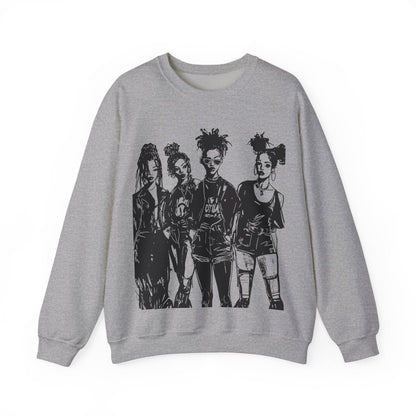 Goth Girls Sweatshirt - Afrocentric Art by The Trini Gee
