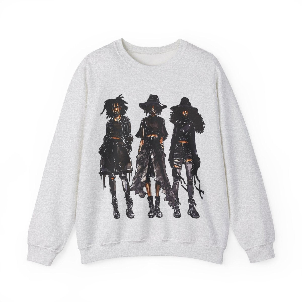 Goth Girls Sweatshirt - Afrocentric Art by The Trini Gee