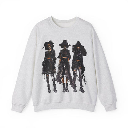 Goth Girls Sweatshirt - Afrocentric Art by The Trini Gee