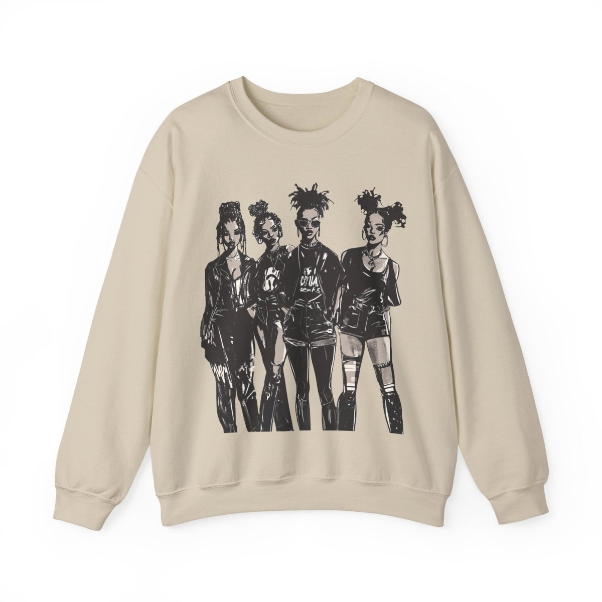 Goth Girls Sweatshirt - Afrocentric Art by The Trini Gee