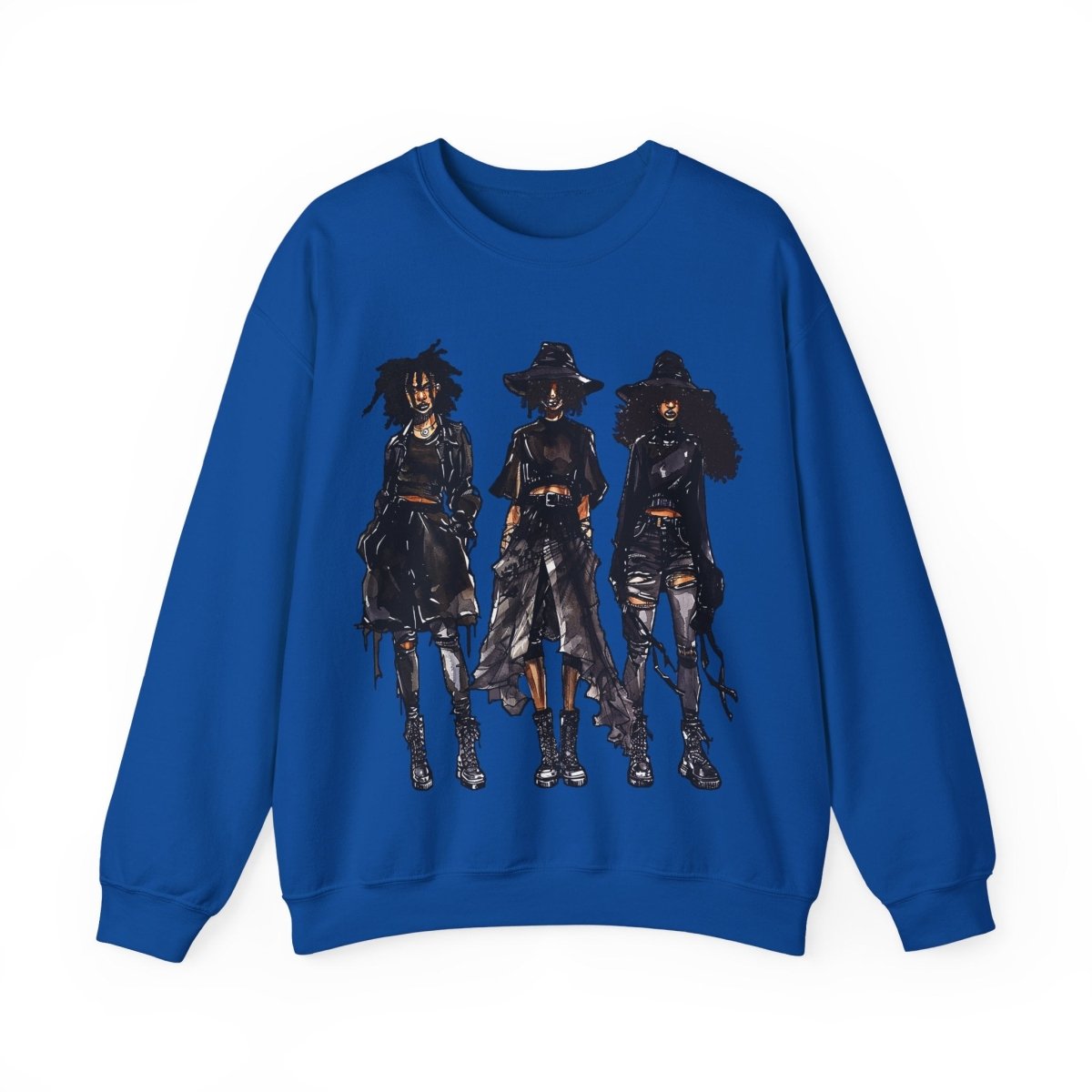 Goth Girls Sweatshirt - Afrocentric Art by The Trini Gee