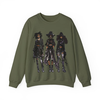 Goth Girls Sweatshirt - Afrocentric Art by The Trini Gee