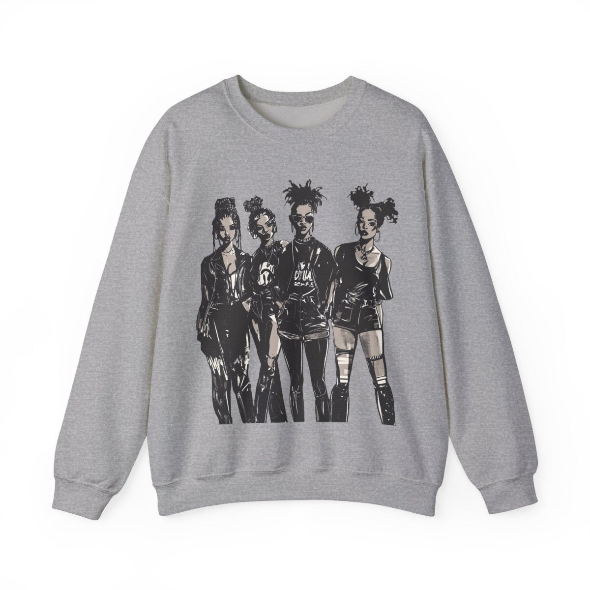 Goth Girls Sweatshirt - Afrocentric Art by The Trini Gee