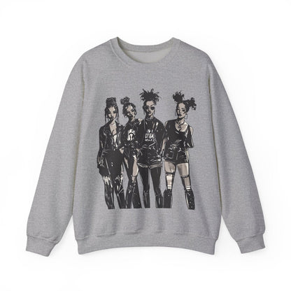 Goth Girls Sweatshirt - Afrocentric Art by The Trini Gee