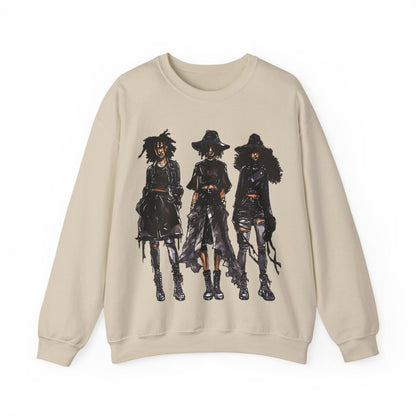 Goth Girls Sweatshirt - Afrocentric Art by The Trini Gee