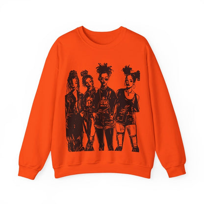 Goth Girls Sweatshirt - Afrocentric Art by The Trini Gee