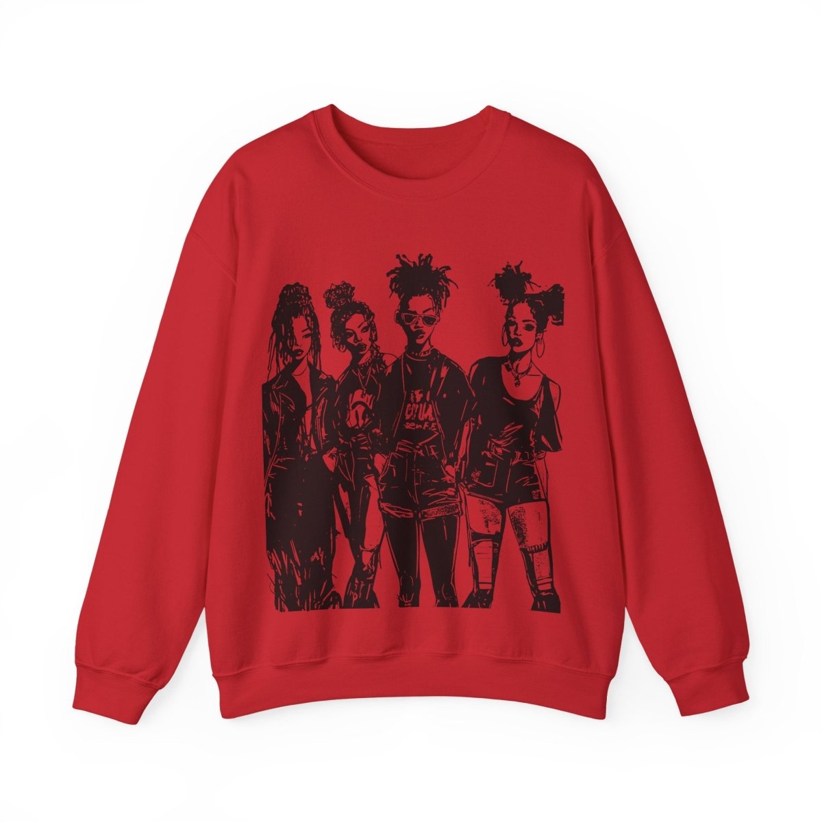 Goth Girls Sweatshirt - Afrocentric Art by The Trini Gee