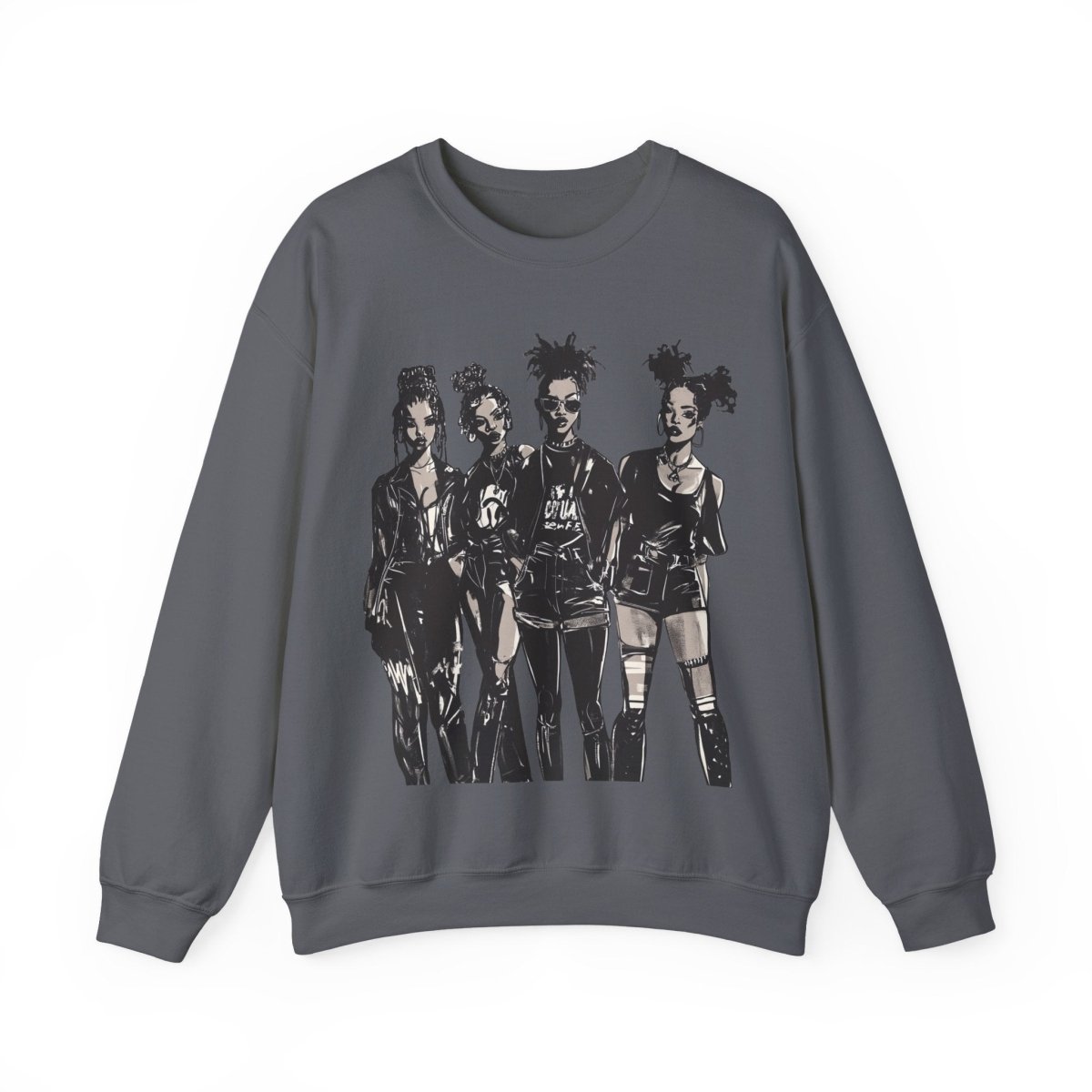 Goth Girls Sweatshirt - Afrocentric Art by The Trini Gee