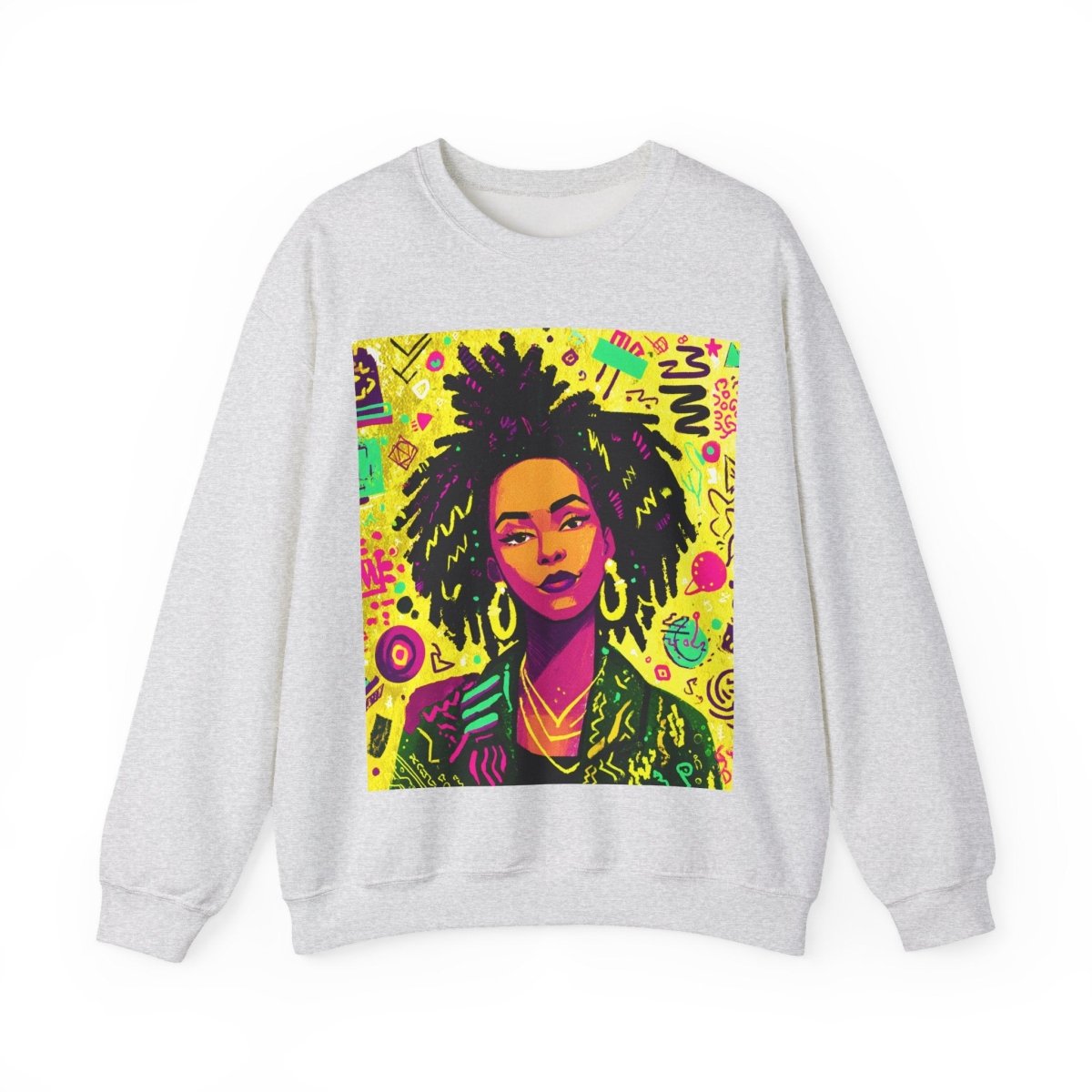 Graffiti Locs Sweatshirt - Afrocentric Art by The Trini Gee