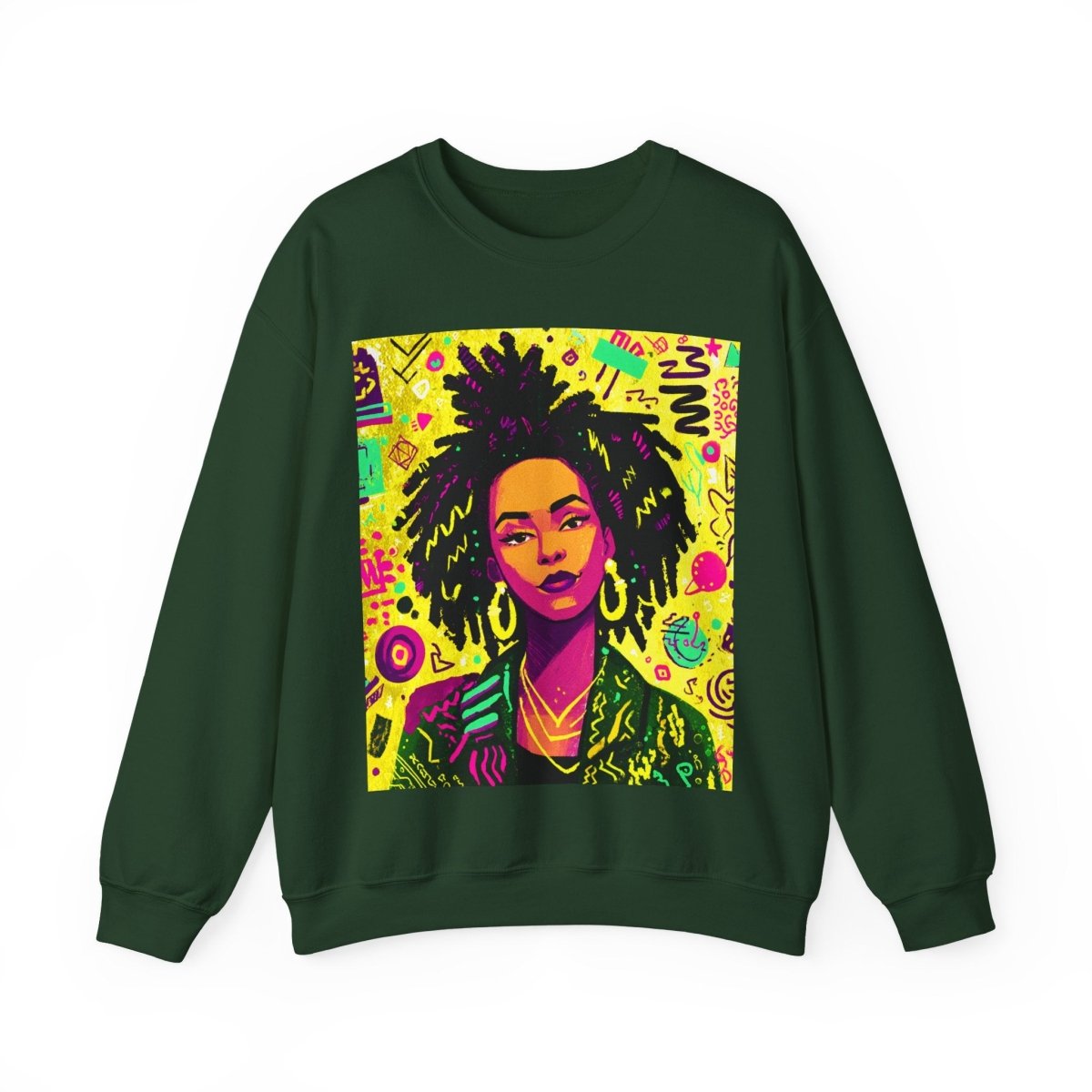 Graffiti Locs Sweatshirt - Afrocentric Art by The Trini Gee