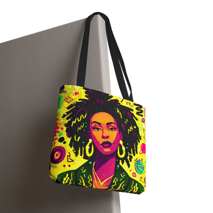 Graffiti Neon Tote Bag - Afrocentric Art by The Trini Gee