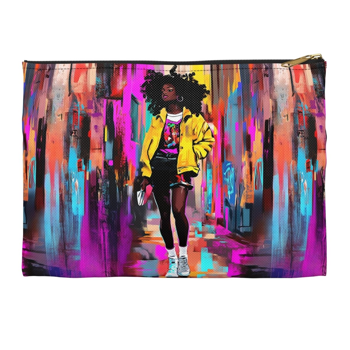 Graffiti Walk Accessory Pouch - Afrocentric Art by The Trini Gee