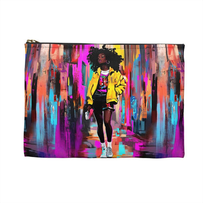Graffiti Walk Accessory Pouch - Afrocentric Art by The Trini Gee