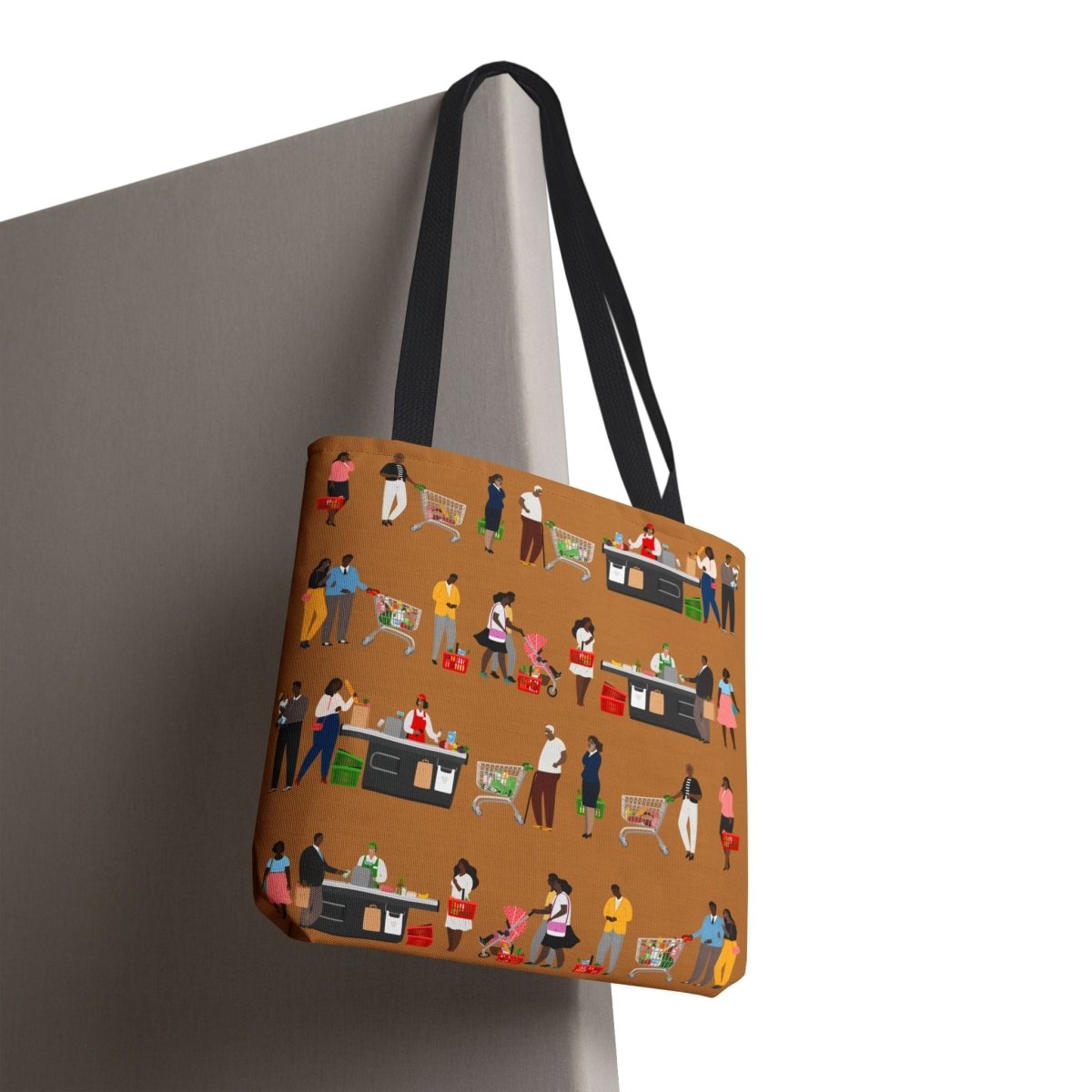 Grocery Lines Tote Bag - Afrocentric Art by The Trini Gee