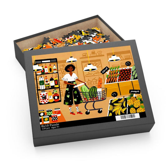 Grocery Shopping Puzzle - Afrocentric Art by The Trini Gee