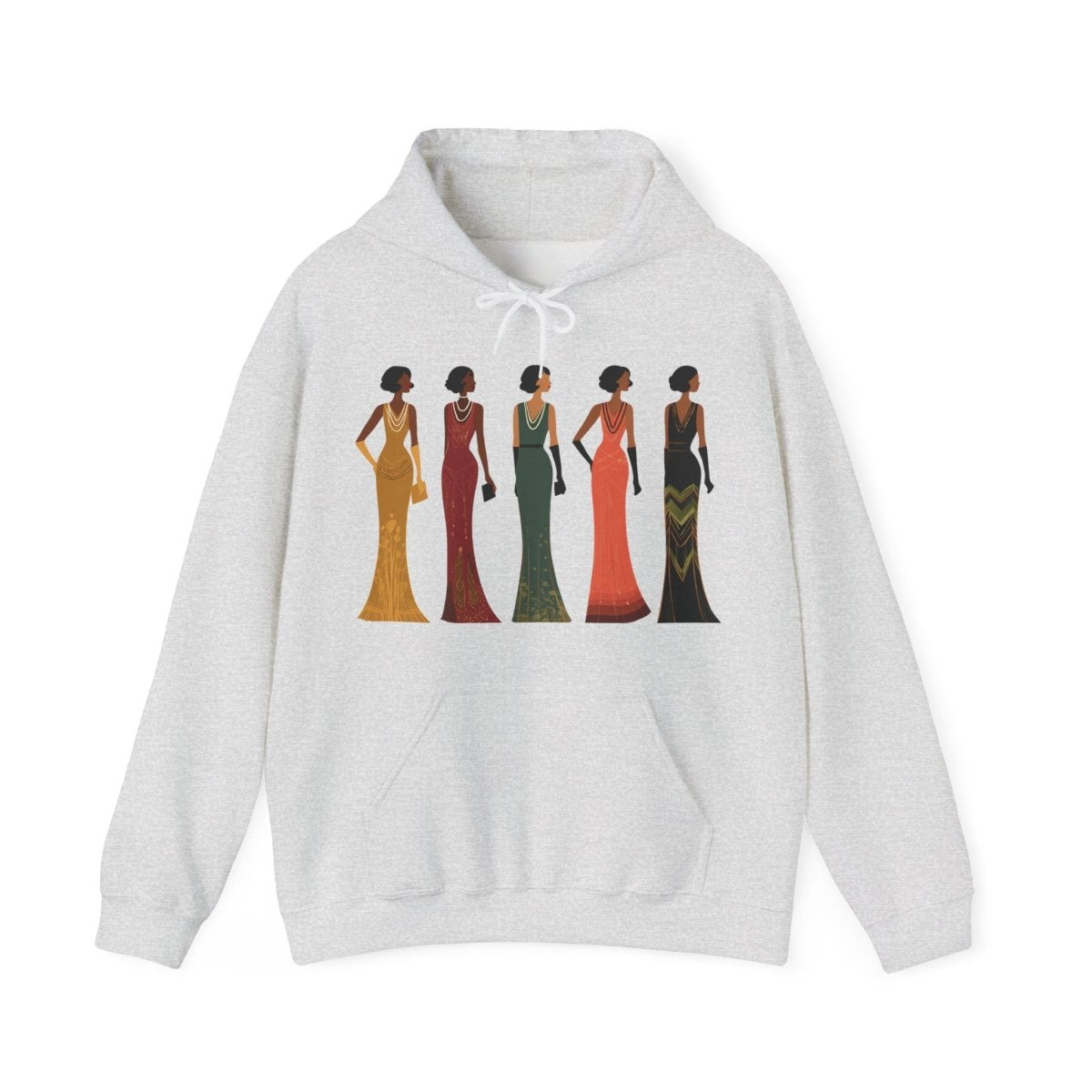 Harlem Renaissance Glamour Hoodie - Afrocentric Art by The Trini Gee