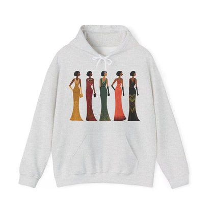 Harlem Renaissance Glamour Hoodie - Afrocentric Art by The Trini Gee