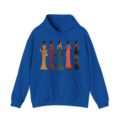 Harlem Renaissance Glamour Hoodie - Afrocentric Art by The Trini Gee