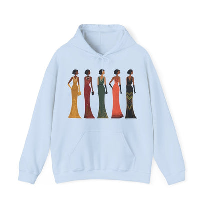 Harlem Renaissance Glamour Hoodie - Afrocentric Art by The Trini Gee