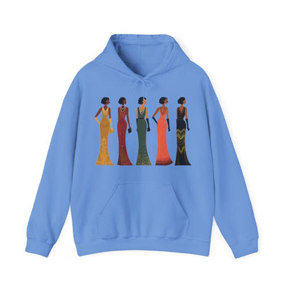 Harlem Renaissance Glamour Hoodie - Afrocentric Art by The Trini Gee