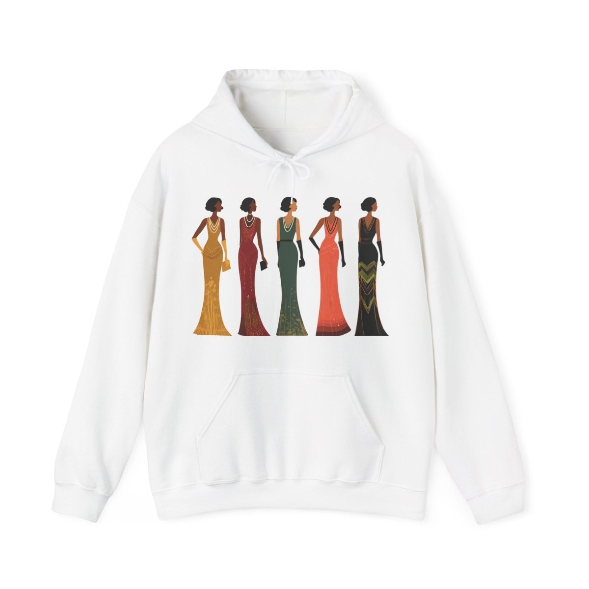 Harlem Renaissance Glamour Hoodie - Afrocentric Art by The Trini Gee