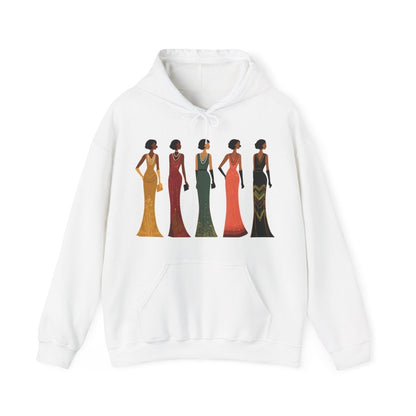 Harlem Renaissance Glamour Hoodie - Afrocentric Art by The Trini Gee