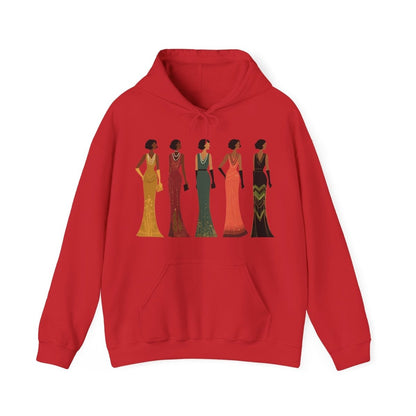 Harlem Renaissance Glamour Hoodie - Afrocentric Art by The Trini Gee