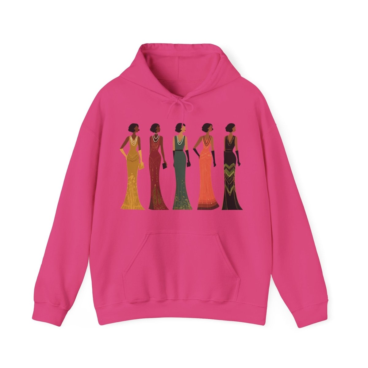 Harlem Renaissance Glamour Hoodie - Afrocentric Art by The Trini Gee