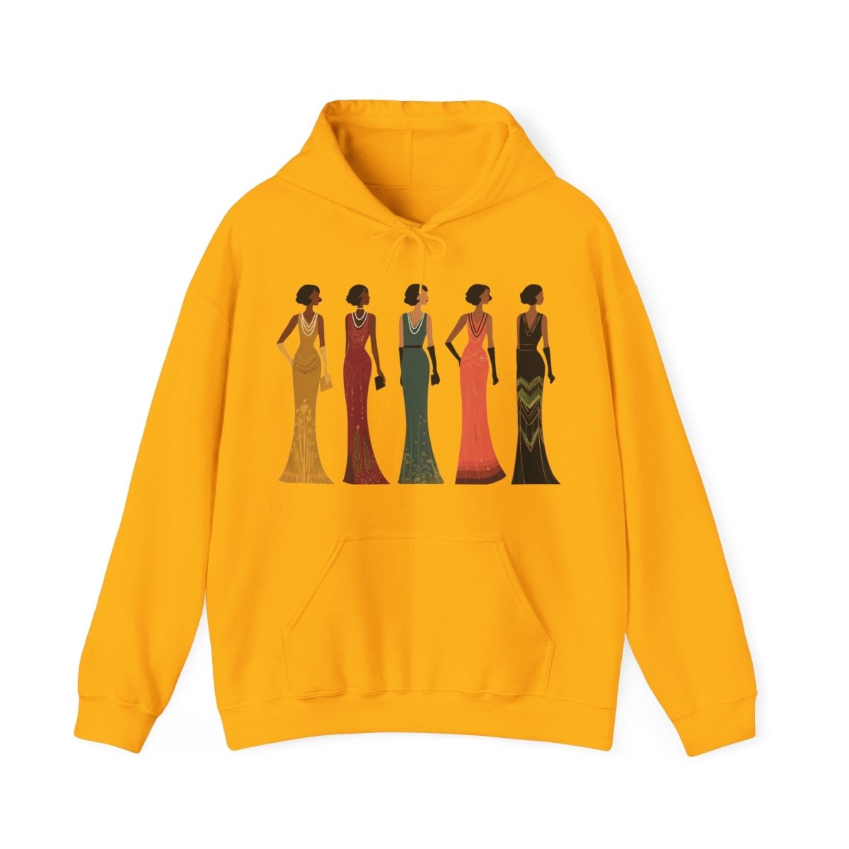 Harlem Renaissance Glamour Hoodie - Afrocentric Art by The Trini Gee