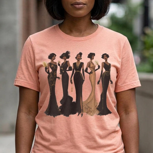 Harlem Renaissance Ladies T-Shirt - Afrocentric Art by The Trini Gee